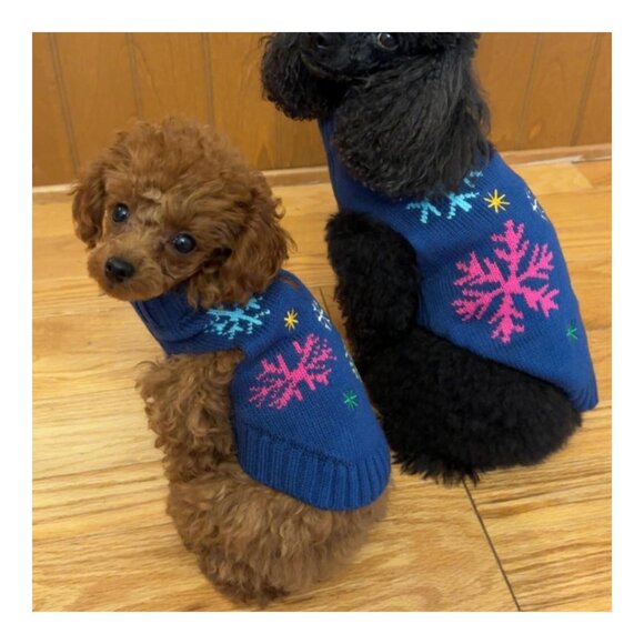 Snowflakes Dog and Cat Sweater Knit Sweater - Wondershop - Navy Blue - Picture 5 of 16